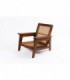 Fauteuil en palissandre et cannage ligne minimaliste 1950
