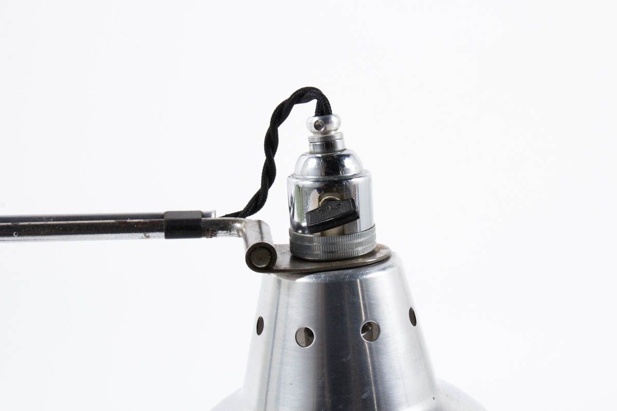 Lampe de bureau Georges Houillon modele nickele 1930