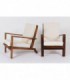 Fauteuils Rene Gabriel tissu beige chine 1950 set de 2