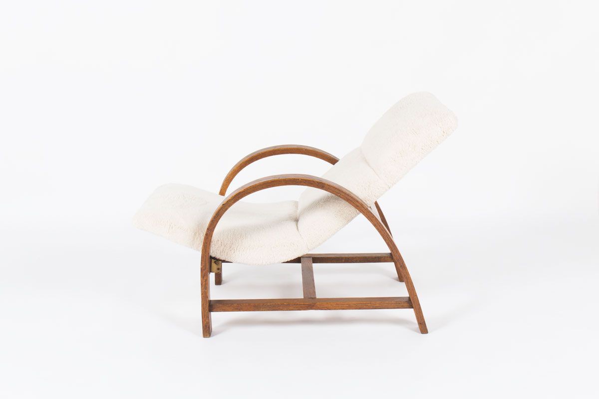 Lounge chair en chene design Art Deco 1930