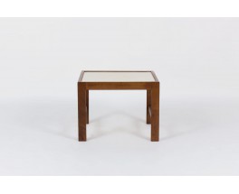 Table basse en acajou et plateau blanc Andre Sornay 1950