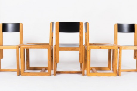 Chaises Andre Sornay laque noire 1950 set de 12