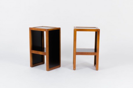 Chevets Andre Sornay laque noire 1950 set de 2