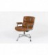 Fauteuil de bureau Eames modele Lobby en cuir marron edition Mobilier International 1960