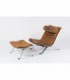 Lounge chair Arne Norell modele ARI en cuir marron edition Norell Mobel AB 1970