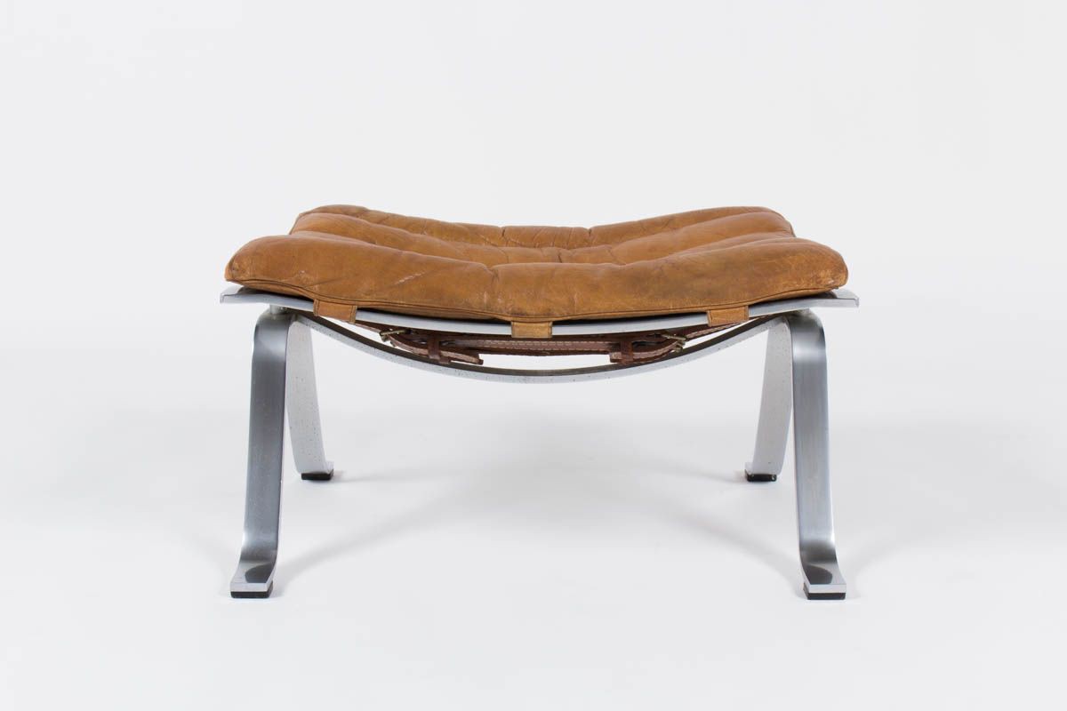 Lounge chair Arne Norell modele ARI en cuir marron edition Norell Mobel AB 1970