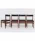 Chaises Andre Sornay acajou et cuir noir 1950 set de 4