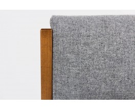 Chaises Andre Sornay hetre teinte et tissu Kvadrat gris 1950 set de 4