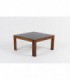 Table basse Andre Sornay en acajou et plateau stratifie noir 1950