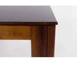 Table basse Andre Sornay en acajou et plateau stratifie noir 1950