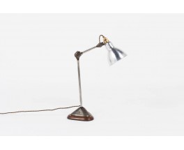 Lampe de bureau modele 206 nickele socle chene Bernard Albin Gras edition Ravel Clamart 1921