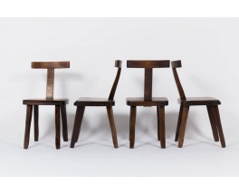 Chaises Olavi Hanninen en orme fonce edition Mikko Nupponen 1950 set de 4