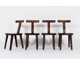 Chaises Olavi Hanninen en orme fonce edition Mikko Nupponen 1950 set de 4