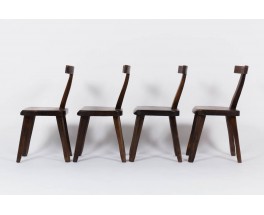 Chaises Olavi Hanninen en orme fonce edition Mikko Nupponen 1950 set de 4