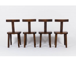 Chaises Olavi Hanninen en orme fonce edition Mikko Nupponen 1950 set de 4