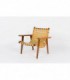 Fauteuil Michael van Beuren en pin d'Oregon et sangles beige edition Meuble Domus 1950