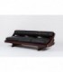 Banquette Gianni Songia modele GS195 en palissandre et cuir noir edition Sormani 1960
