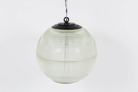 Suspension holophane en verre edition Europhane 1950