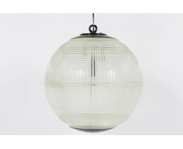 Suspension holophane en verre edition Europhane 1950