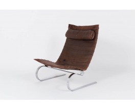 Fauteuil Poul Kjaerholm modele PK20 cuir marron edition Kold Christensen 1950