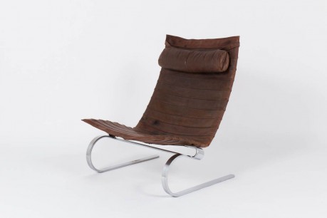 Fauteuil Poul Kjaerholm modele PK20 cuir marron edition Kold Christensen 1950
