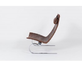 Fauteuil Poul Kjaerholm modele PK20 cuir marron edition Kold Christensen 1950