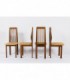 Chaises en chene et paille design italien 1950 set de 4