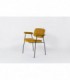 Fauteuil Pierre Paulin modele CM197 velours jaune moutarde edition Thonet 1950