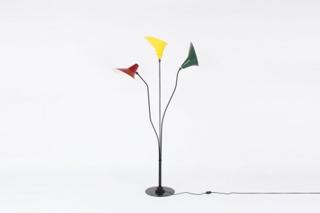 Lampadaire Jean-Boris Lacroix 3 reflecteurs 1954