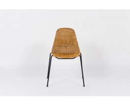 Chaises Gian Franco Legler modele Basket edition Pierantonio Bonacina 1950 set de 10