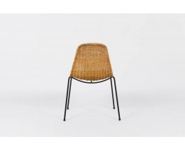 Chaises Gian Franco Legler modele Basket edition Pierantonio Bonacina 1950 set de 10