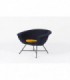 Fauteuil Genevieve Dangles et Christian Defrance modele 58 tissu Kvadrat Raf Simons premiere edition Burov 1960