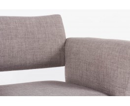 Fauteuils Joseph Andre Motte modele 763 tissu gris edition Steiner 1950 set de 2