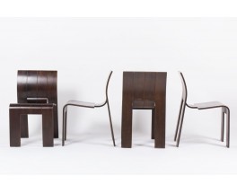 Chaises Gijs Bakker modele Strip empilable edition Castelijn 1970 set de 4