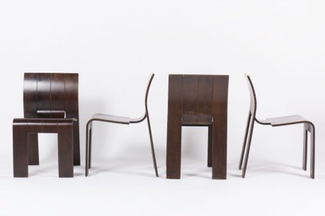 Chaises Gijs Bakker modele Strip empilable edition Castelijn 1970 set de 4