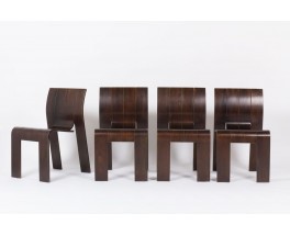 Chaises Gijs Bakker modele Strip empilable edition Castelijn 1970 set de 4