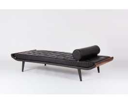 Daybed Dick Cordemeijer modele Cleopatra en cuir noir edition Auping 1950