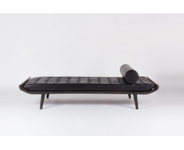 Daybed Dick Cordemeijer modele Cleopatra en cuir noir edition Auping 1950