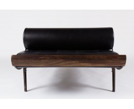 Daybed Dick Cordemeijer modele Cleopatra en cuir noir edition Auping 1950