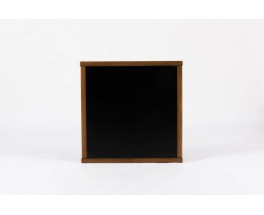 Table basse Andre Sornay structure en acajou et plateau en stratifié noir 1950