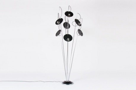 Lampadaire à 7 bras en chrome design Italien 1970