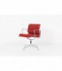 Fauteuil de bureau Eames modele EA 208 serie Soft Pad tissu rouge brique edition Vitra 1970
