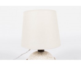 Lampe en ceramique blanche et or design chic 1950