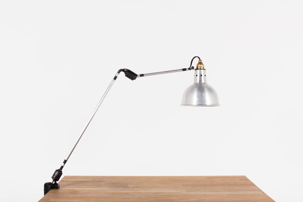Lampe de bureau Georges Houillon modele a pince chrome 1930