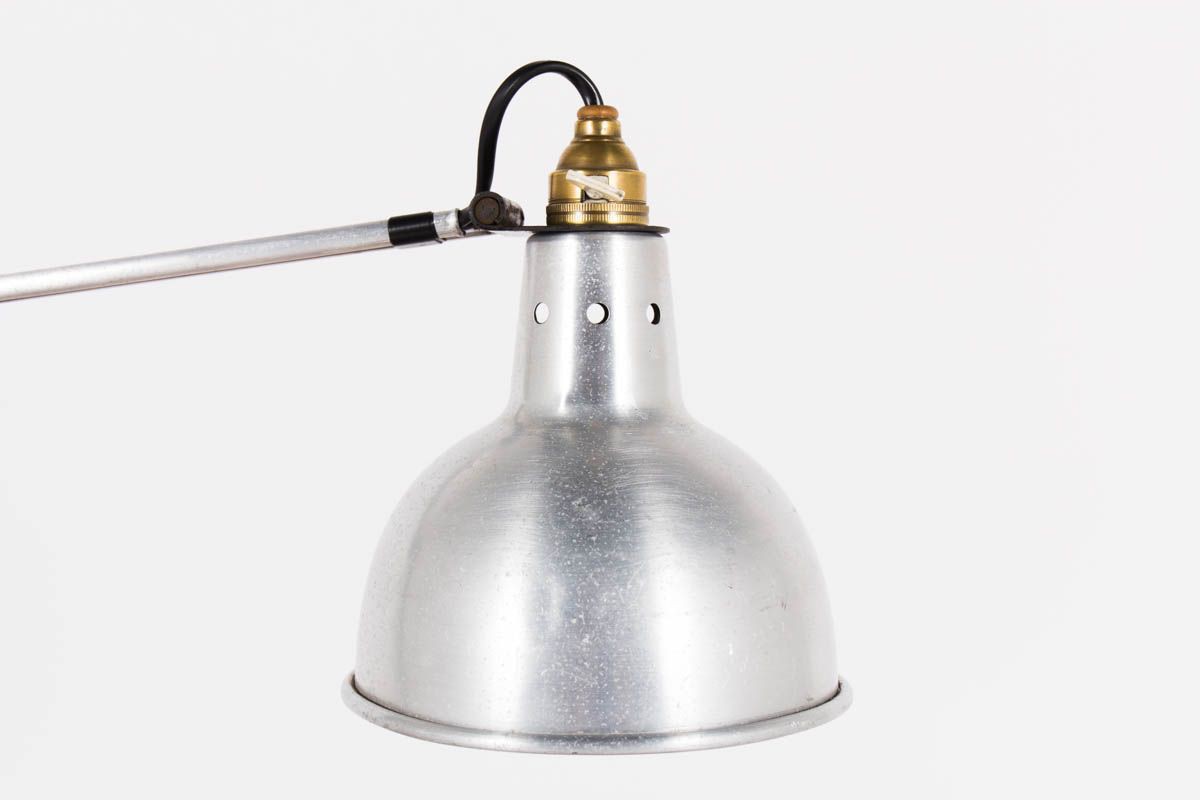 Lampe de bureau Georges Houillon modele a pince chrome 1930
