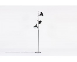 Lampadaire Etienne Fermigier laque noir edition Monix 1970