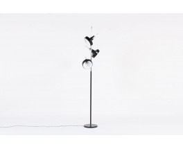 Lampadaire Etienne Fermigier laque noir edition Monix 1970