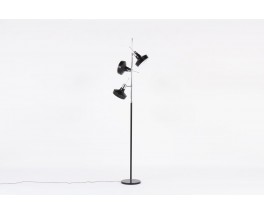 Lampadaire Etienne Fermigier laque noir edition Monix 1970