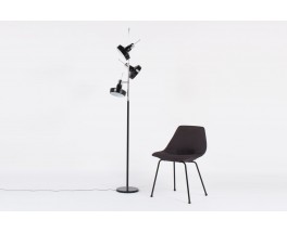 Lampadaire Etienne Fermigier laque noir edition Monix 1970