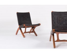 Fauteuils pliables Angel I Pazmino edition Muebles de Estilo 1960 set de 2 lot n°1